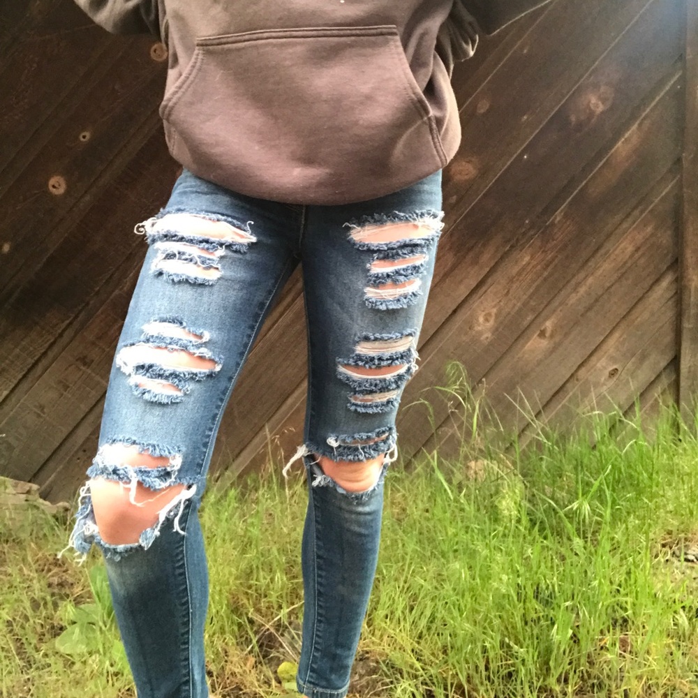 A2Z Dark blue distressed jeans size 11-12